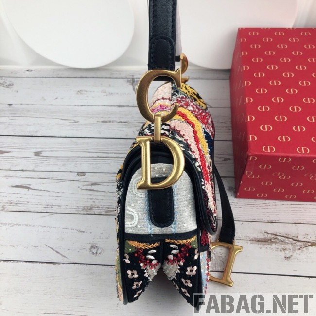 Dior Saddle Bag in Embroidered Calfskin 2019 (XYD-9031529 )