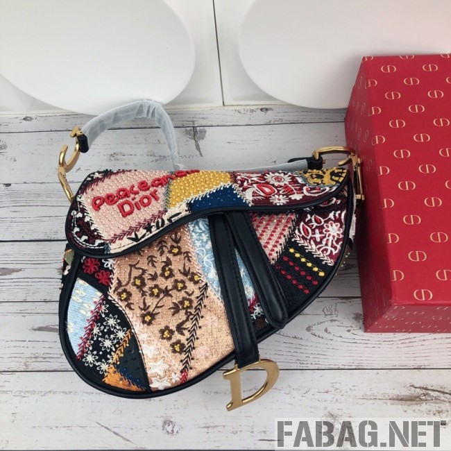 Dior Saddle Bag in Embroidered Calfskin 2019 (XYD-9031529 )
