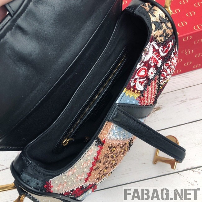 Dior Saddle Bag in Embroidered Calfskin 2019 (XYD-9031529 )