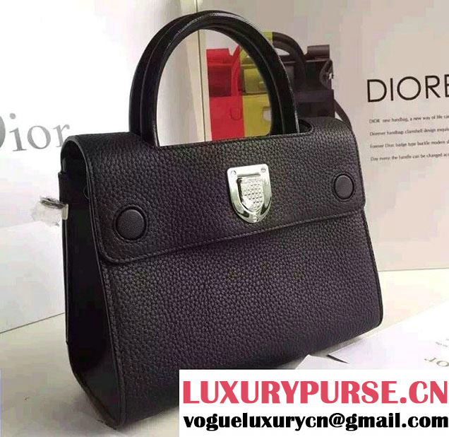 Dior Grained Bullcalf Leather Diorever Mini Tote Bag Black 2016