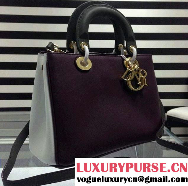 Dior Small Diorissimo Bag Original Leather Burgundy/White/Dark Green