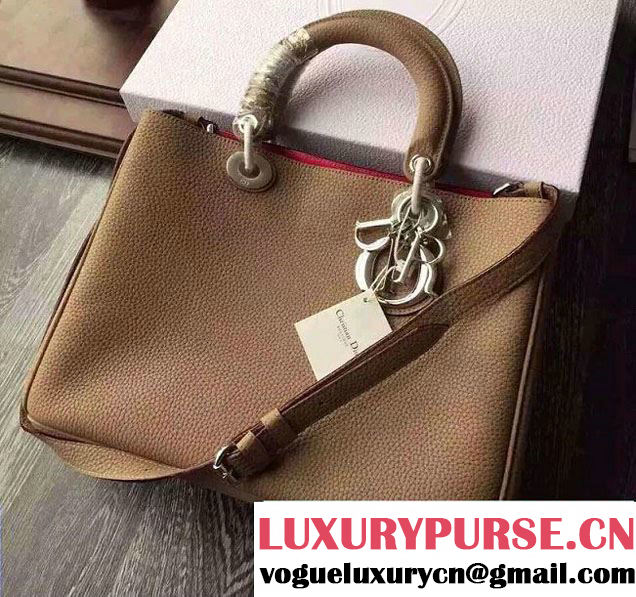 Dior Medium Diorissimo Bag in Grained Leather Camel