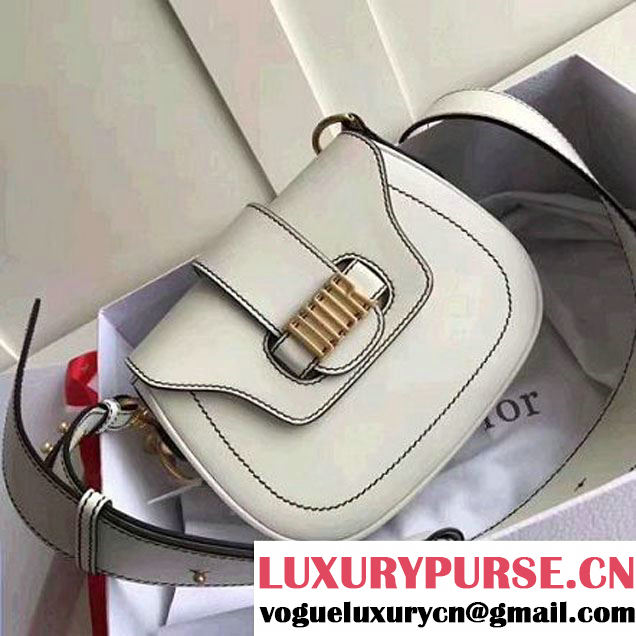 Dior Calfskin D-Fence Saddle Bag White Summer 2017 (1C065-7032913 )