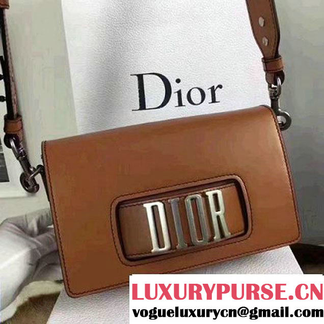 Dior Flap Bag With Slot Handclasp In Brown Calfskin 2017 (1C065-7041117 )