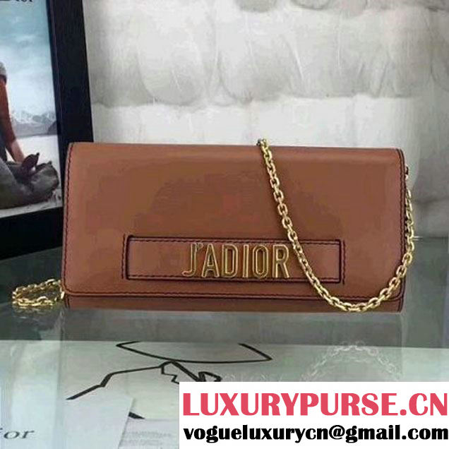 Dior J'adior Croisière Wallet With Slot Handclasp in Smooth Calfskin Brown 2017 (BES-7091432 )