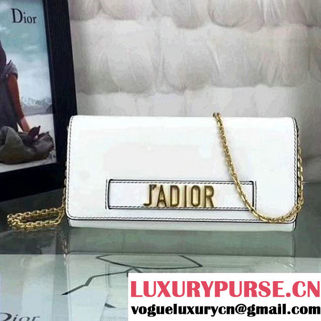 Dior J'adior Croisière Wallet With Slot Handclasp in Smooth Calfskin White 2017 (BES-7091430 )