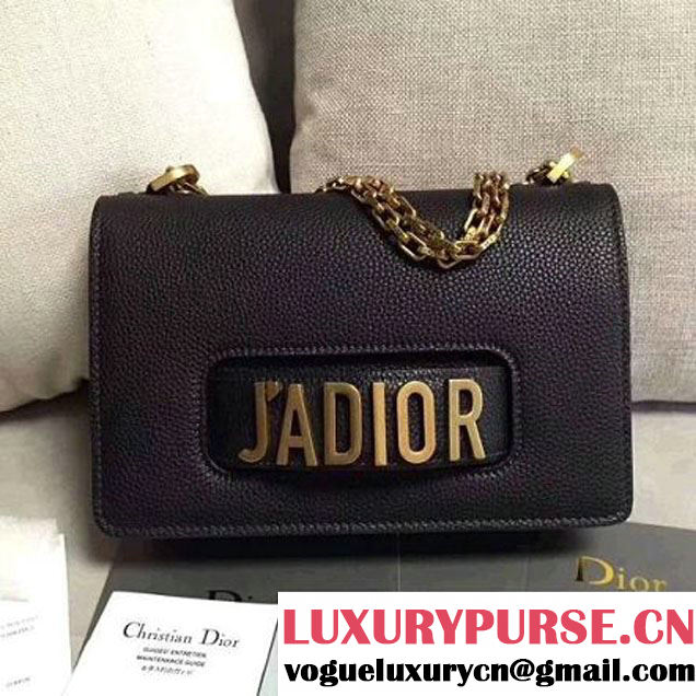 Dior "J'ADIOR" Flap Bag In Grained Calfskin Black 2017 (1C065-7102738 )