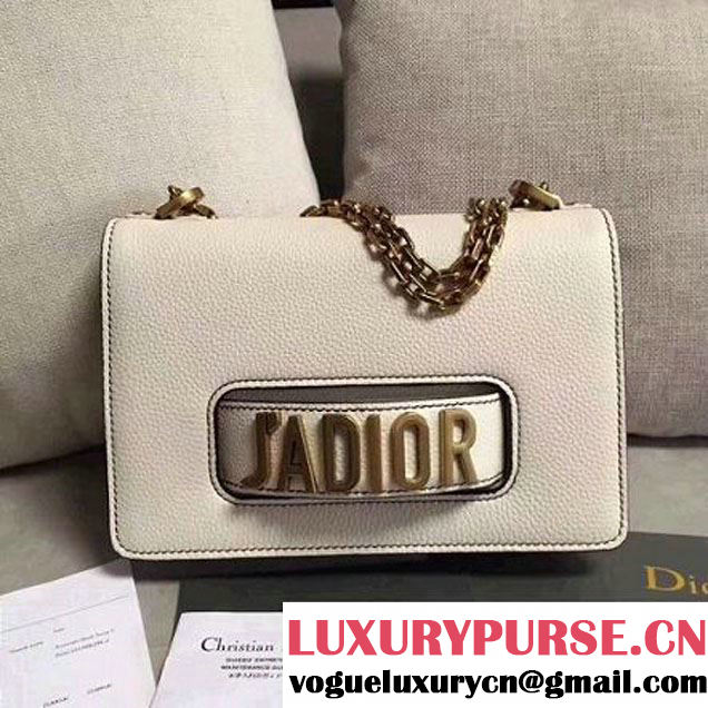 Dior "J'ADIOR" Flap Bag In Grained Calfskin White 2017 (1C065-7102737 )