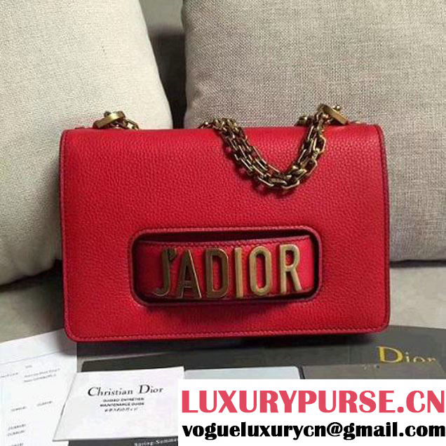 Dior "J'ADIOR" Flap Bag In Grained Calfskin Red 2017 (1C065-7102736 )