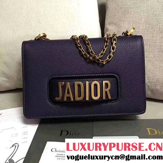 Dior "J'ADIOR" Flap Bag In Grained Calfskin Deep Blue 2017 (1C065-7102735 )