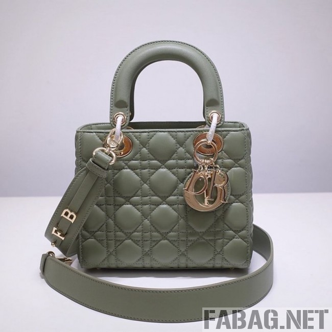 Dior Lady Dior Bag 20cm in Cannage Lambskin Green 2019 (BFS-9032642 )