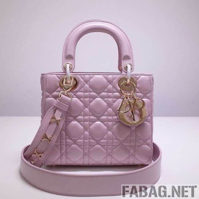 Dior Lady Dior Bag 20cm in Cannage Lambskin Sakura Pink 2019 (BFS-9032641 )