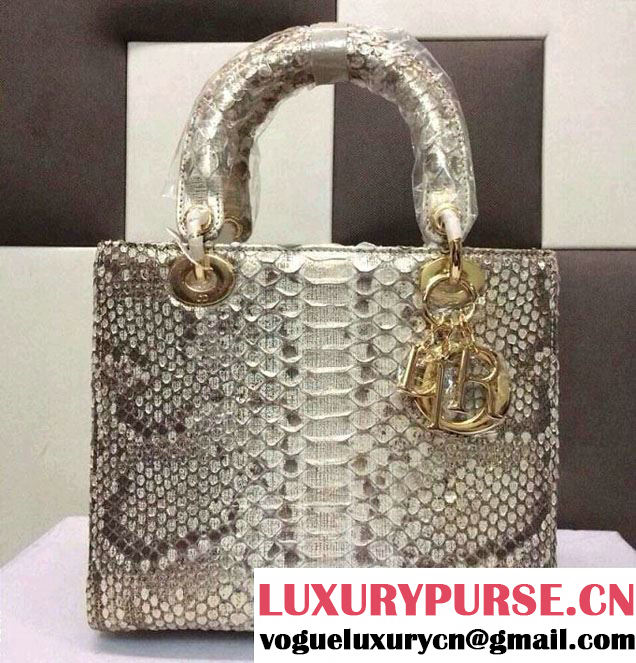 Lady Dior Medium Python Tote Bag 2014