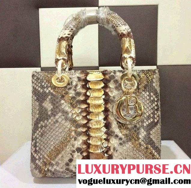 Lady Dior Medium Python Tote Bag 2014