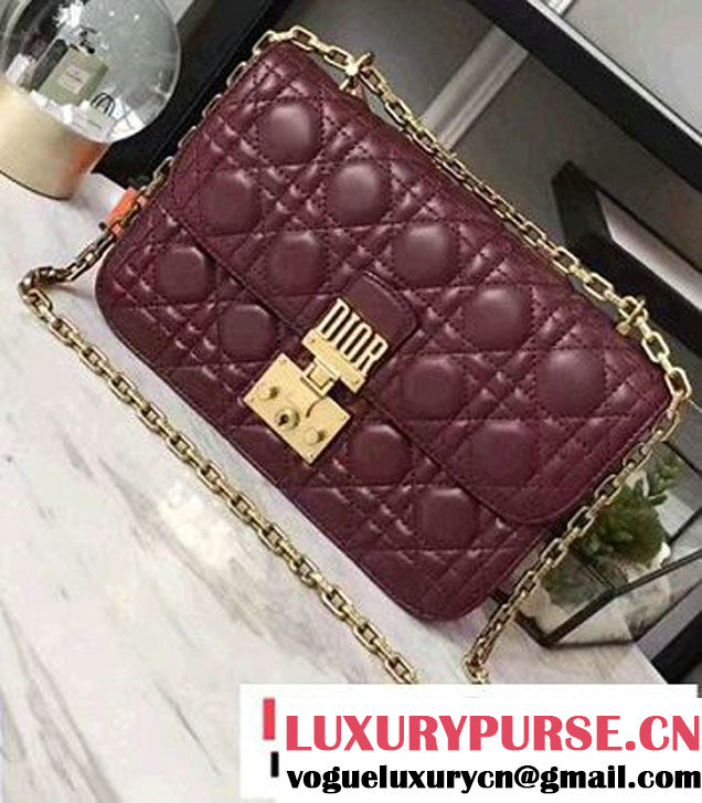 Miss Dior Dioraddict Flap Bag Cannage Lambskin Fuchsia 2017