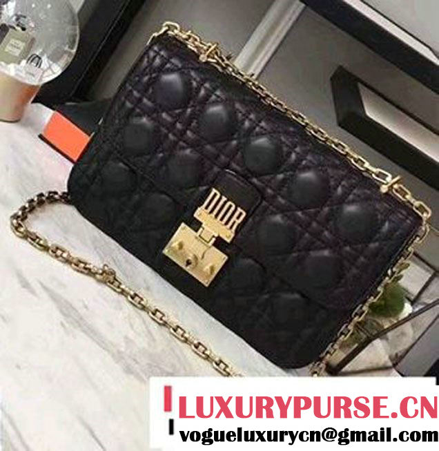 Miss Dior Dioraddict Flap Bag Cannage Lambskin Black 2017