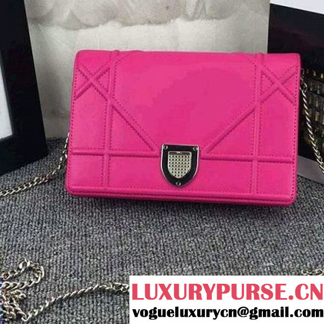 Dior Diorama Wallet On Chain In Smooth Calfskin Fuchsia 2016 (1C065-6102607 )