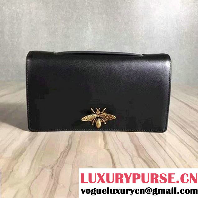 Dior Calfskin Bee Pouch Evening Clutch Bag Black 2017 (2A055-7060705 )