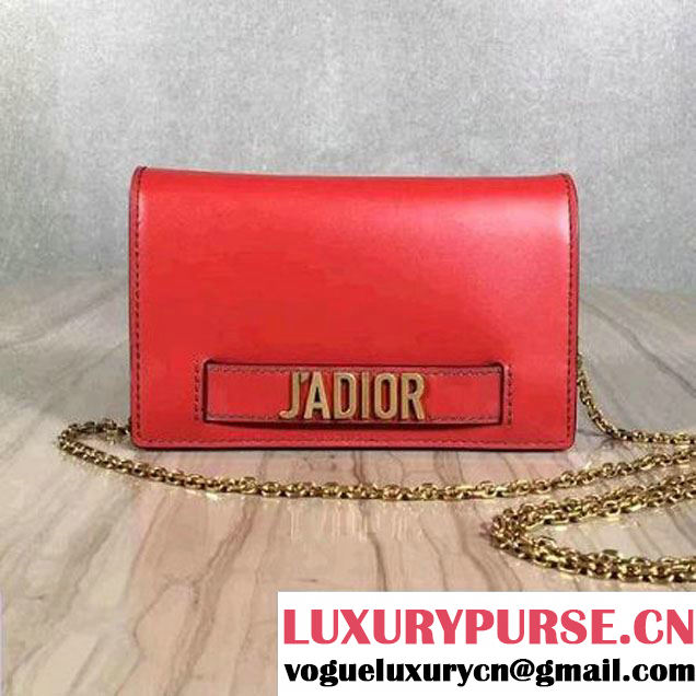 Dior Calfskin J'adior Wallet on Chain Pouch Red 2017 (2A055-7060708 )