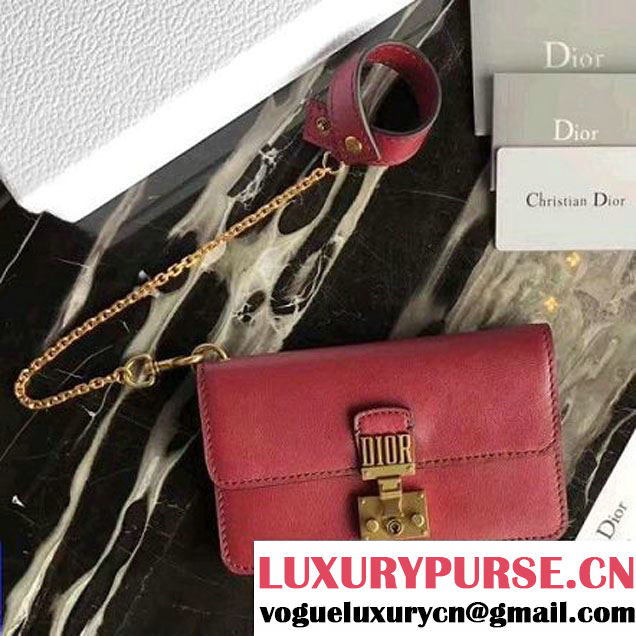 Dior Dioraddict Clutch Bag With Bracelet in Calfskin Red 2017 (2A055-7070403 )