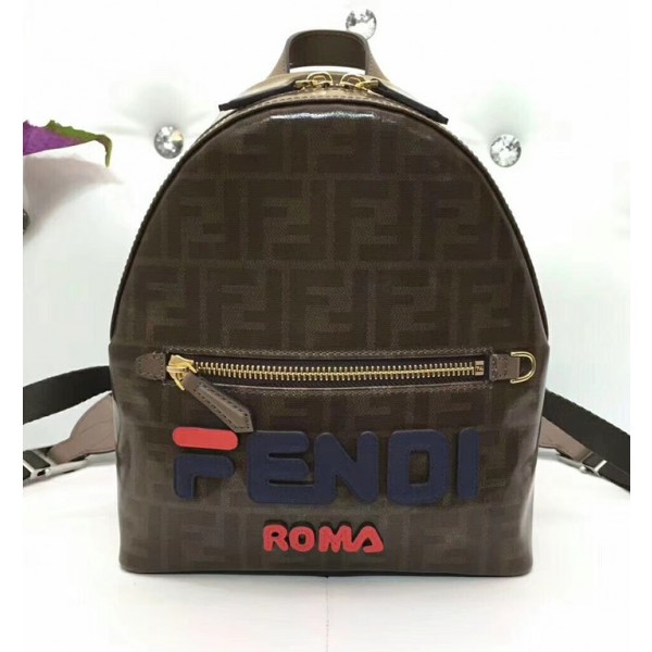 Fendi Backpack in FF Glazed Fabric Brown 2018