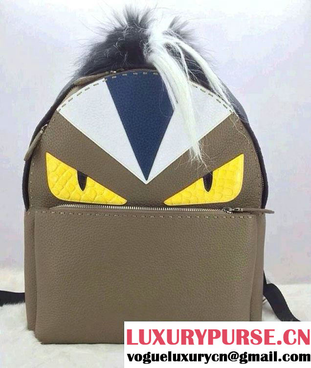 Fendi Beige Monster Backpack Bag Men鈥檚 Spring Summer 2015