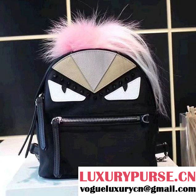 Fendi Fabric/Leather Bag Bugs Mini Backpack Bag With Fur 2018 (BNK-8010331 )