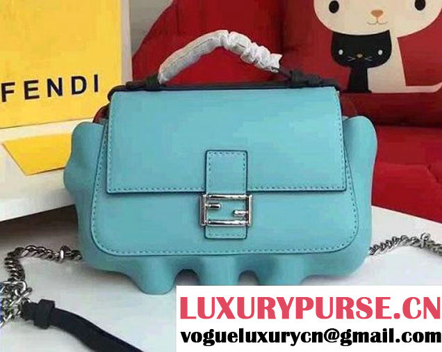 Fendi Wavy Double Micro Baguette Bag Turquoise/Dark Green 2016