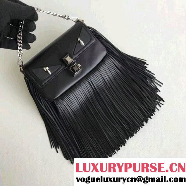 Fendi Fringed Micro Baguette Bag With Decorated Eyes Black F/W 2017 (CL-7010305 )