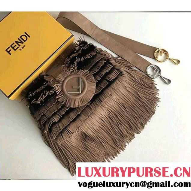 Fendi Beige Suede Fringed Baguette Bag F/W 2017 (CL-7010303 )