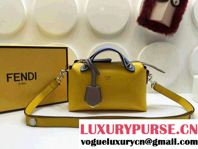 Fendi By The Way Small Boston Bag 8BL124 Yellow/Blue/Gray 2015