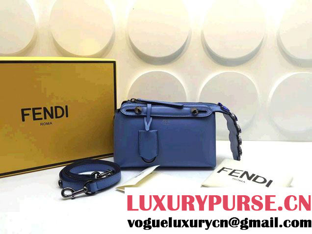 Fendi Mini By The Way Boston Bag with Rhinestones Blue 2015