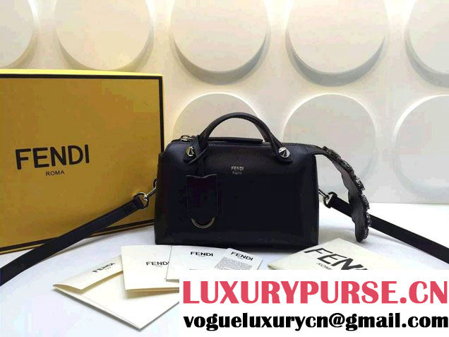 Fendi Mini By The Way Boston Bag with Rhinestones Black 2015