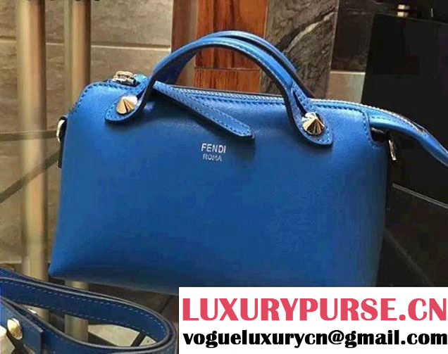 Fendi By The Way Boston Mini Bag Blue 2016