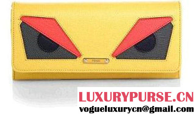 Fendi Yellow Multi Monster Continental Wallet