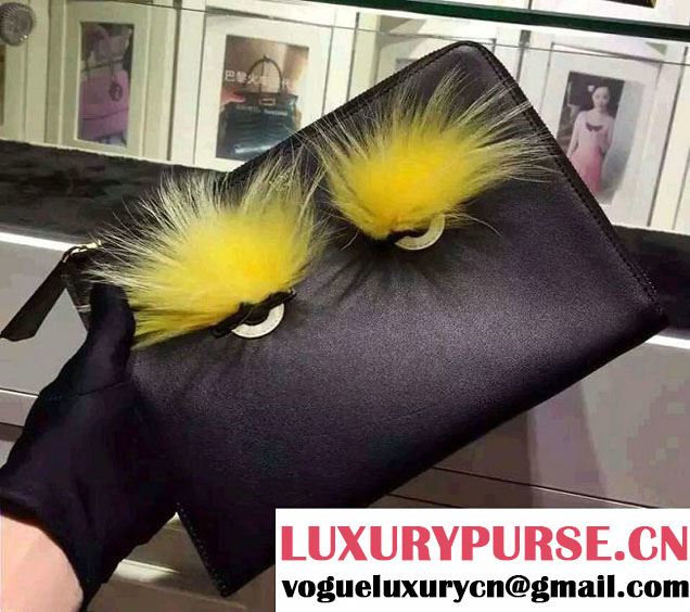 Fendi Bag Bugs Clutch Pouch Black 2015