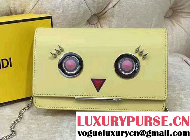 Fendi Multicolored Metal and Square Eyes Wallet On Chain Bag Yellow 2017