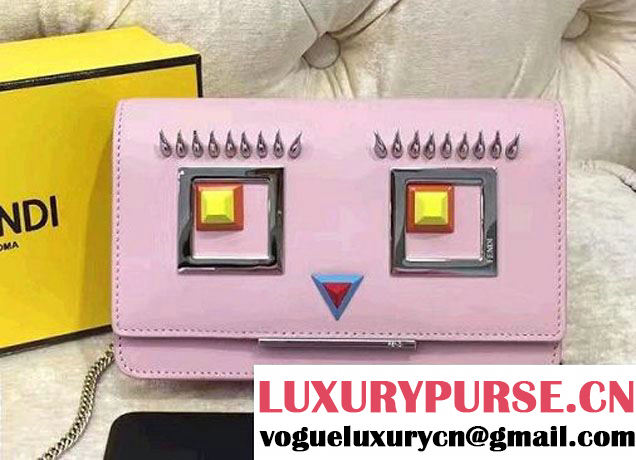 Fendi Multicolored Metal and Square Eyes Wallet On Chain Bag Pink 2017