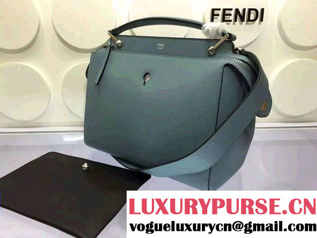 Fendi Fashion Show Dotcom Bag Lake Blue with Black Clutch 2016