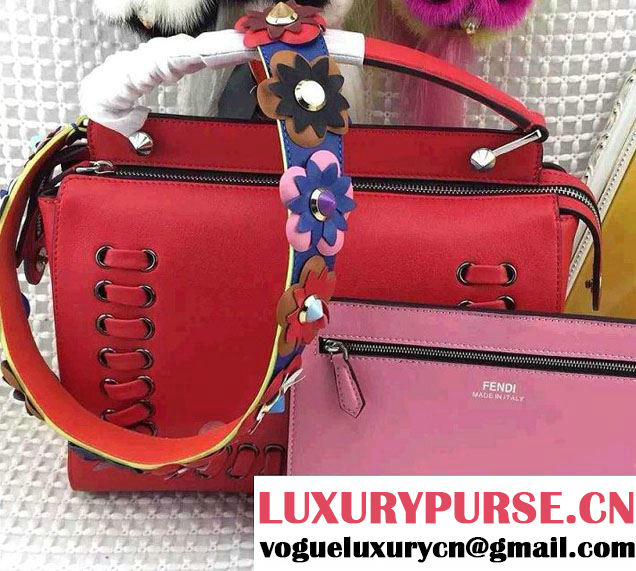 Fendi Braided Dotcom Bag Red With Floral Strap You 2016