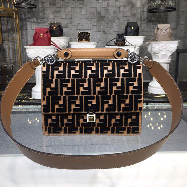 Fendi FF Reloaded Kan I Bag 25cm Calfskin Leather 2018 Capsule Collection Black Tan