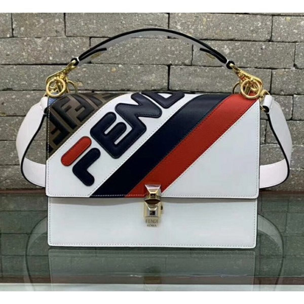 Fendi Kan I Mania Flap Top Handle Bag White 2018