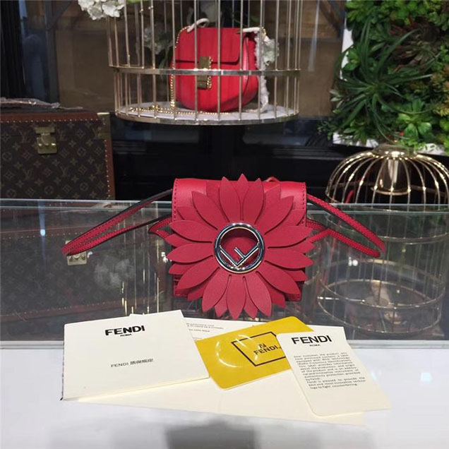 Fendi Kan I F Logo Micro 10cm Bag Calfskin Leather Fall Winter 2017 Bag Collection Red