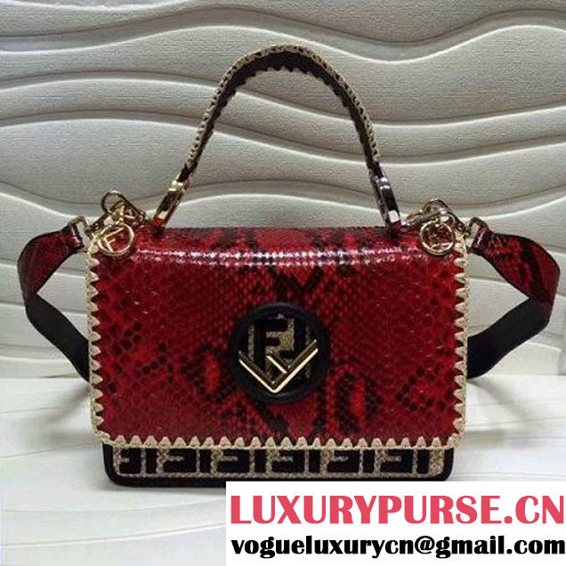 Fendi Python Kan I F Bag With Exotic Details Red F/W 2017 (AFEI-8030905 )