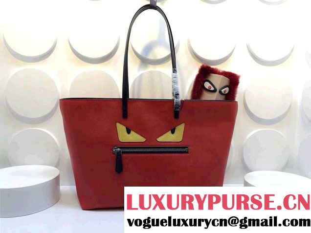 Fendi Monster Shopping Tote Bag Red Resort 2015