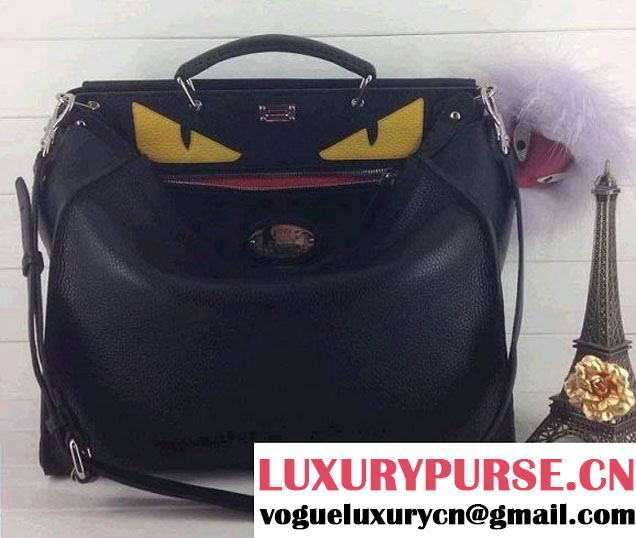 Fendi Selleria Bugs Monster Eyes Peekaboo Men's Bag Black 2014