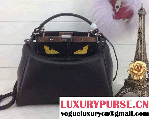 Fendi Monster Eyes Peekaboo Mini Bag Black