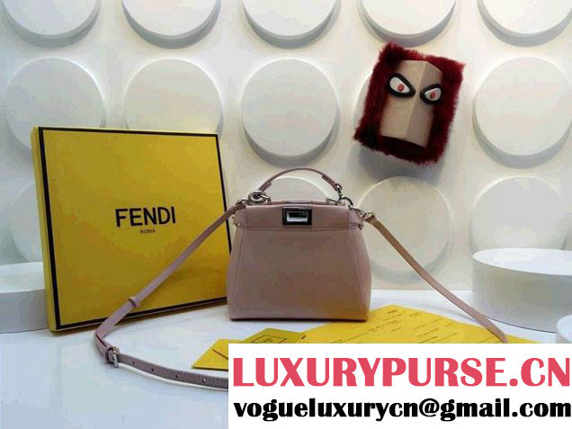 Fendi Peekaboo Micro Tote Bag Pale Pink Spring 2015