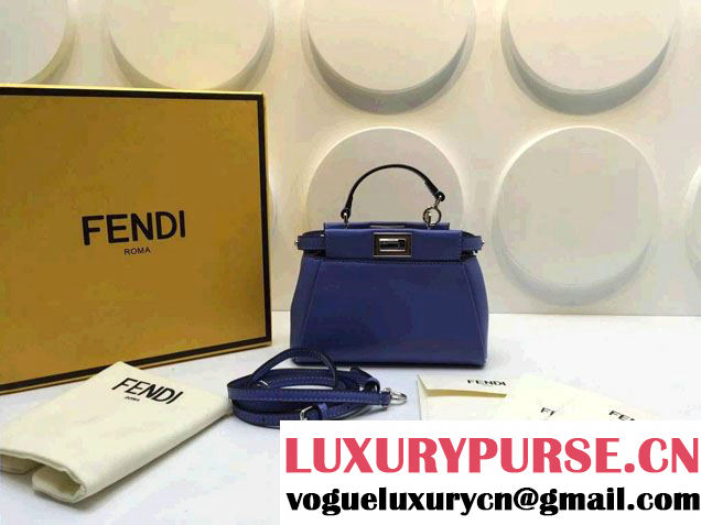 Fendi Peekaboo So Micro Tote Bag Light Blue 2015