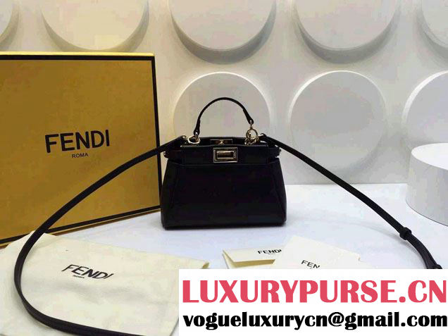 Fendi Peekaboo So Micro Tote Bag Black 2015